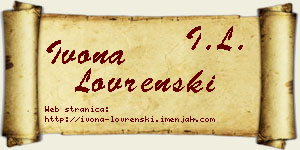 Ivona Lovrenski vizit kartica